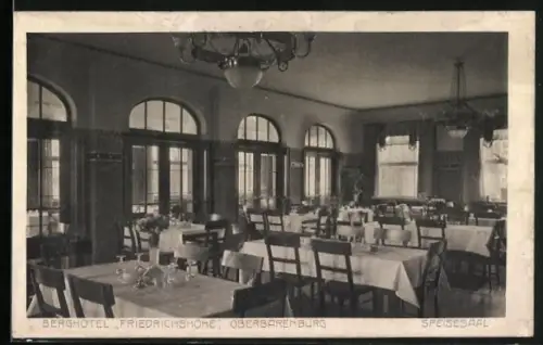 AK Oberbärenburg, Hotel Friedrichshöhe, Speisesaal