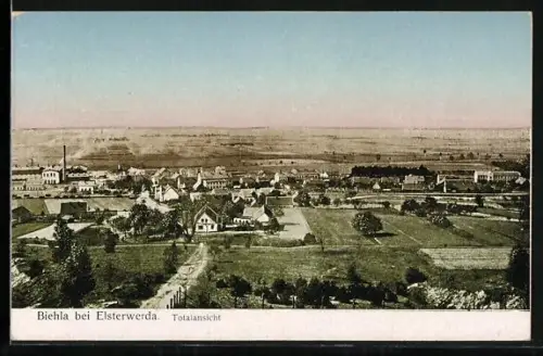 AK Biehla bei Elsterwerda, Ortspanorama