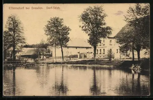 AK Ullersdorf / Dresdner Heide, Dorf-Teich