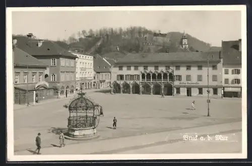 AK Bruck an der Mur, Hauptplatz mit Cafe Kornmesser