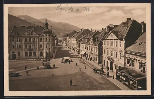 AK Bruck a. d. Mur, Hauptplatz mit Bismarckstrasse