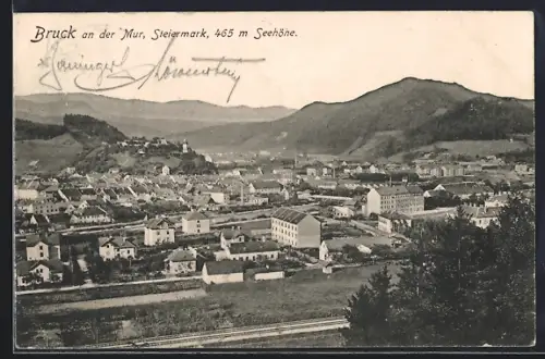 AK Bruck an der Mur, Teilansicht der Stadt