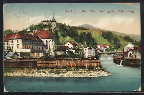AK Bruck a. d. Mur, Mürzmündung und Schlossberg