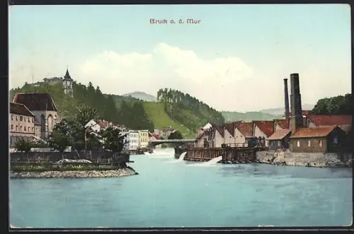 AK Bruck an der Mur, Ortsansicht