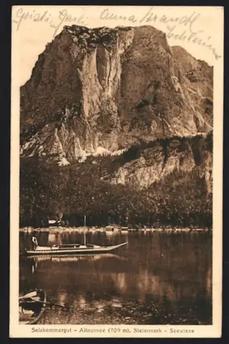 AK Salzkammergut /Steiermark, Der Altausee mit Seewiese
