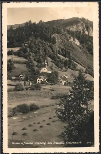 AK Arzberg bei Passail, Ortsansicht mit Kapelle