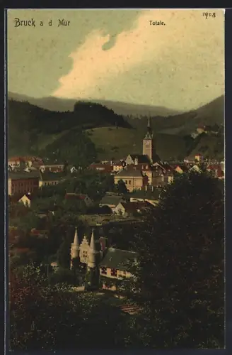 AK Bruck a. d. Mur, Totalansicht vom Ort