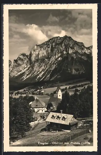 AK Tragöss-Oberort, Ortsansicht mit Pribitz