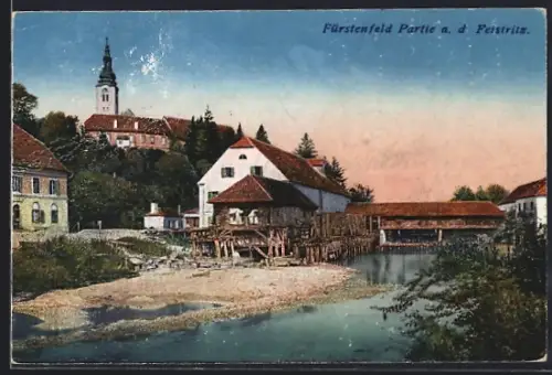AK Fürstenfeld, Ortsansicht mit Feistritzpartie