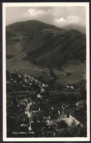 AK Kapfenberg, Totalansicht mit Bergpanorama aus der Vogelschau