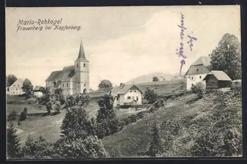AK Frauenberg bei Kapfenberg, Maria-Rehkogel, Panorama mit Kirche