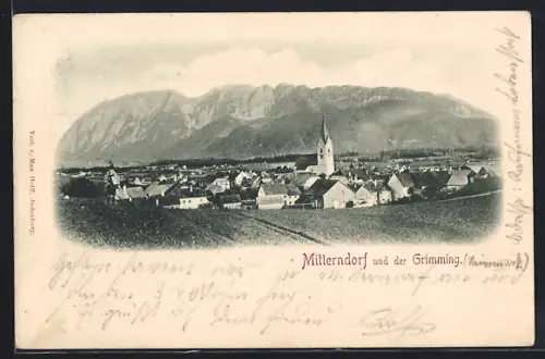 AK Bad Mitterndorf, Ortsansicht mit Grimming