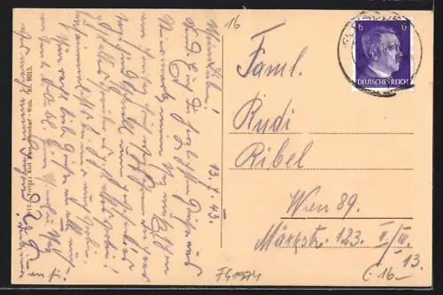 AK Gleisdorf, Florianplatz mit Rathaus