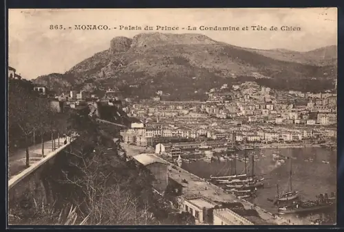 AK Monaco, Palais du Prince, La Condamine et Tête de Chien