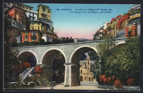 AK Monaco, Le Pont et l`Eglise Ste.-Dévote