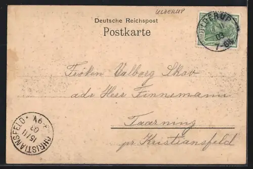 AK Gravenstein, Turmgebäude mit Anlage, Dampferanleger, Seerosen