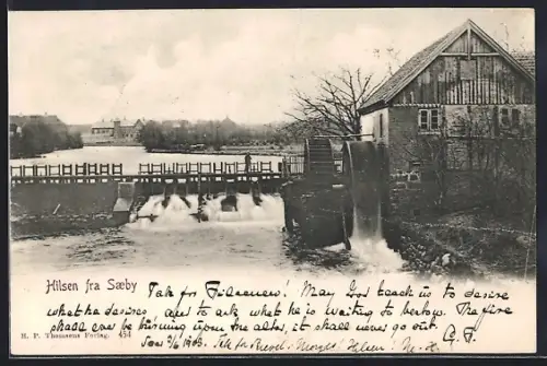 AK Saeby, Wassermühle mit Wehr