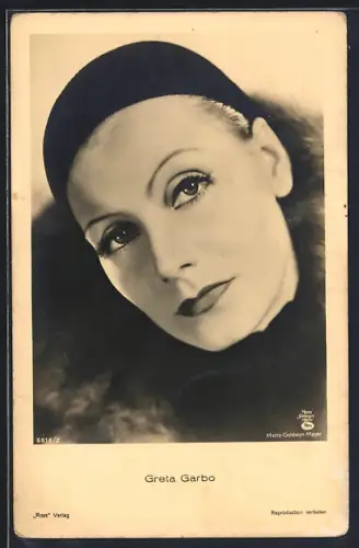 AK Greta Garbo, Portrait der Schauspielerin
