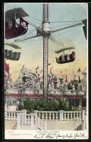 AK Coney Island, N.Y., Aerial Swing, Luna Park