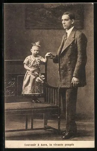 AK Souvenir d`Asra, la poupee vivante, Liliputaner