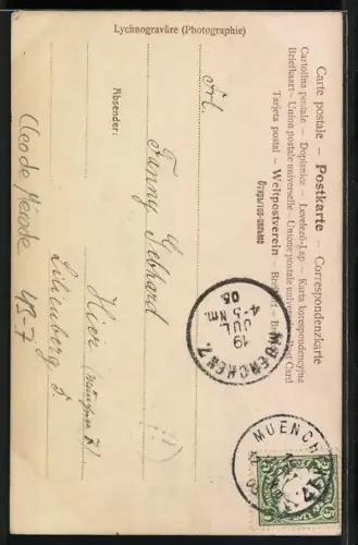 AK Tänzerin Cleode Mérode im Profil