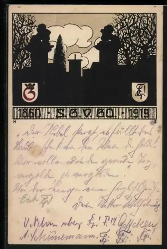 Künstler-AK S. G. V. Go. 1960- 1919, Studentenwappen