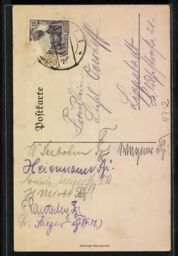 Künstler-AK S. G. V. Go. 1960- 1919, Studentenwappen