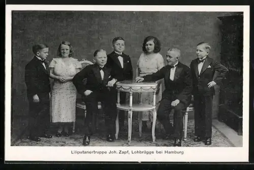 AK Liliputanertruppe Joh. Zapf, Lohbrügge bei Hamburg