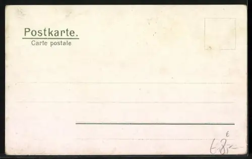 Lithographie Studenten winken mit ihren Mützen und Taschentüchern einem Zug zu