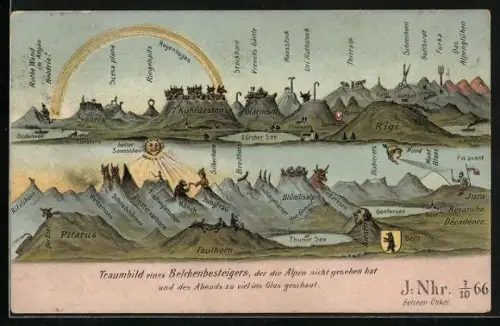 AK Traumbild eines Belchenbesteigers, der die Alpen nie gesehen hat, Berggesichter