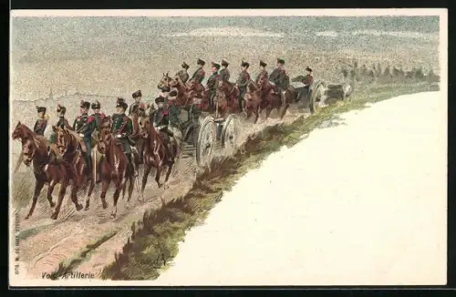Lithographie Veld Artillerie, niederländische Feld-Artillerie