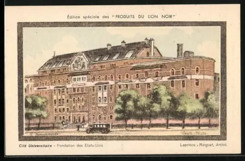 AK Paris, la fondation des Etats-Unis de la cité universitaire, vue d`artiste