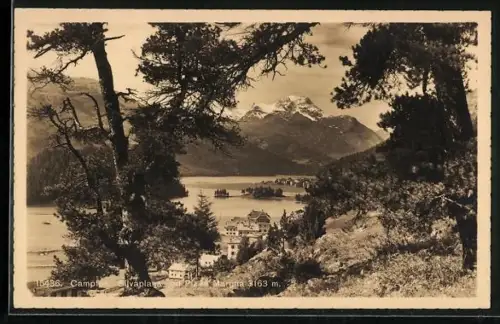 AK Campfer, Blick auf Silvaplana und Piz la Margna
