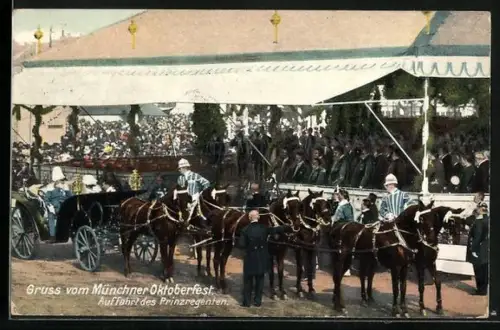 AK München, Oktoberfest, Auffahrt des Prinzregenten