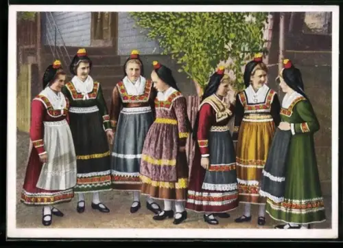 AK Hessenmädchen im Zwiegespräch