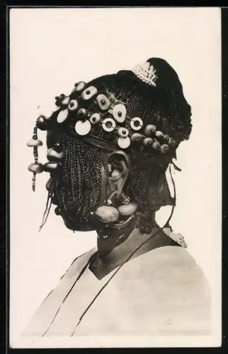 AK Haute Volta, Femme Toucouleurs, Afrikanerin mit kunstvoller Flechtfrisur