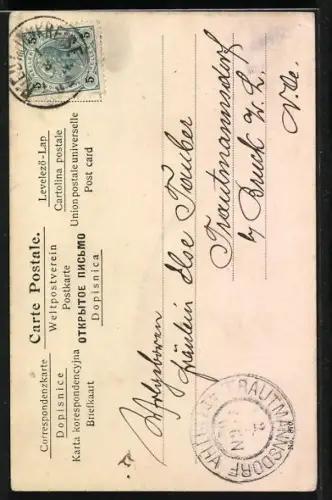 Künstler-AK Karo-Dame mit Krone, Kartenspiel