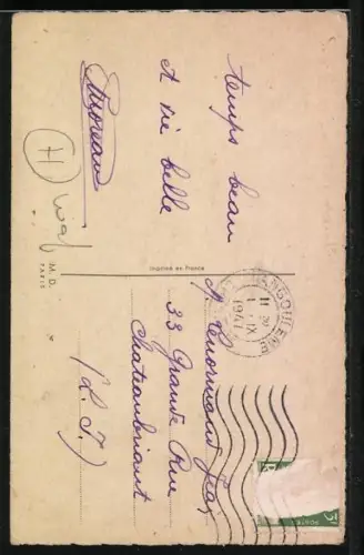 AK Matrose mit Nixe auf einem Felsen