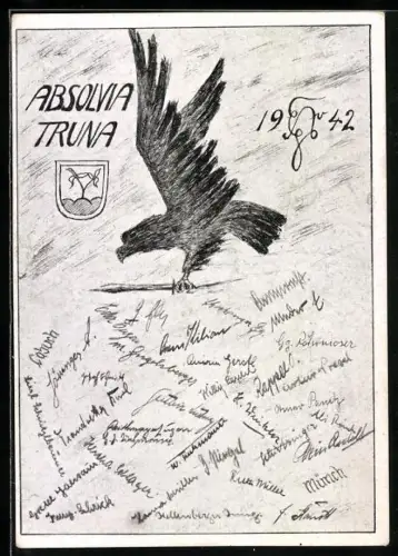 AK Traunstein, Studentenverbindung Absolvia Truna 1942, Adler mit Schwert, Wappen