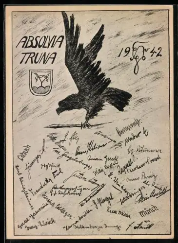 AK Traunstein, Studentenverbindung Absolvia Truna 1942, Adler mit Schwert, Wappen