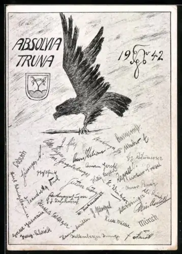 AK Traunstein, Studentenverbindung Absolvia Truna 1942, Adler mit Schwert, Wappen
