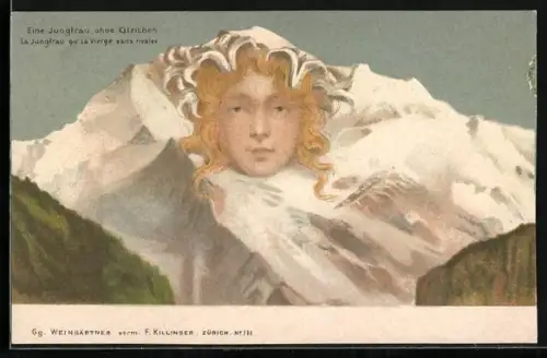 AK Weingärtner vorm. Killinger Nr. 111: vermenschlichte Jungfrau ohne Gleichen, Berggesichter