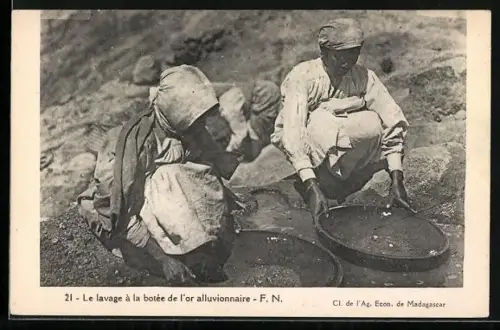 AK Madagascar, Le lavage à la botée de l`or alluvionnaire