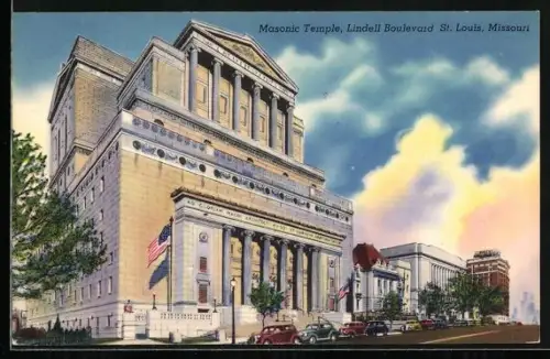 AK St. Louis, Missouri, Masonic Temple, Lindell Boulevard, Freimaurerloge