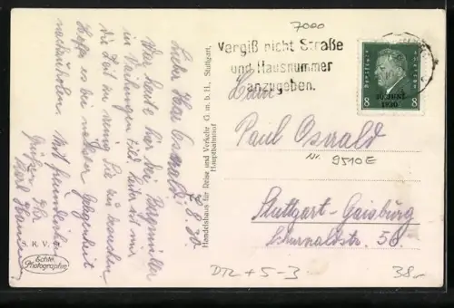AK Stuttgart, Schocken-Bau mit Strassenbahn, Bauhaus