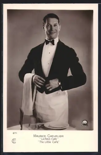 AK Schauspieler Maurice Chevalier in dem Film Le Petit Cafè