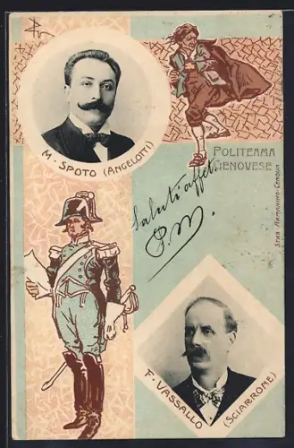 AK Schauspieler M. Spoto und F. Vassallo in Politeama Genovese