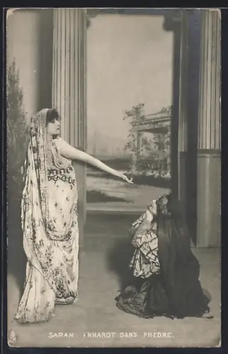AK Theaterschauspielerin Sarah Bernhardt in ihrer Rolle in Phèdre