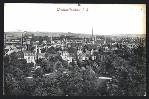AK Crimmitschau i. S., Blick auf den Ort