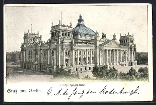 AK Berlin, Blick auf das Reichtagsgebäude